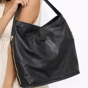 Donna Karan Black Leather Hobo Bag